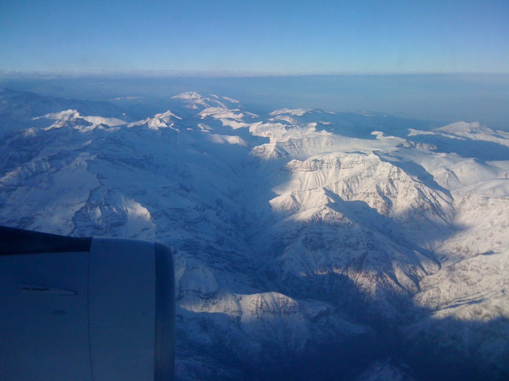 Sobrevolando la cordillera de Los Andes