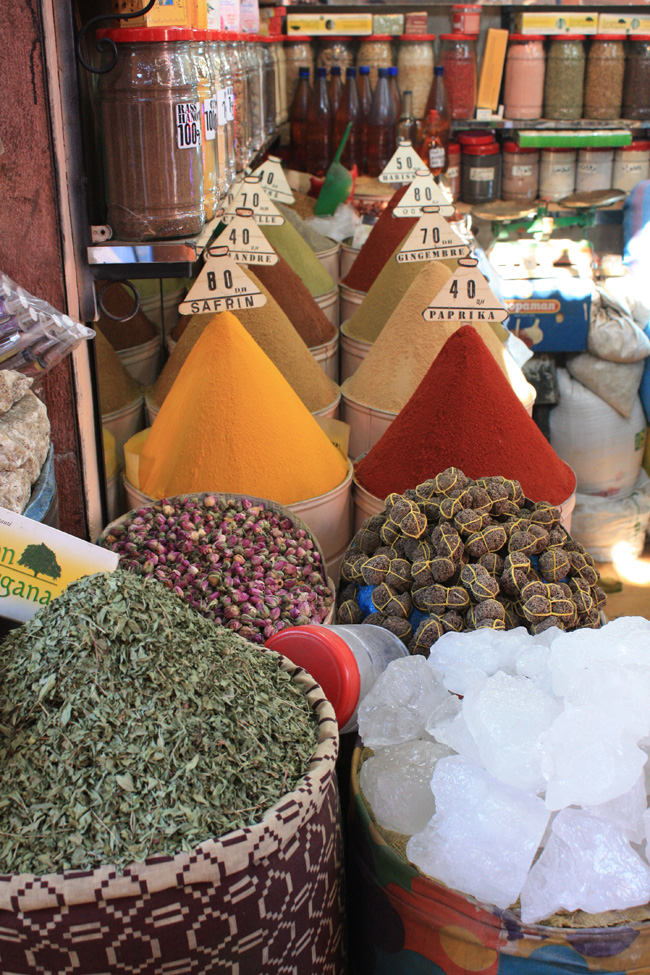 Especias en el zoco de Marrakech